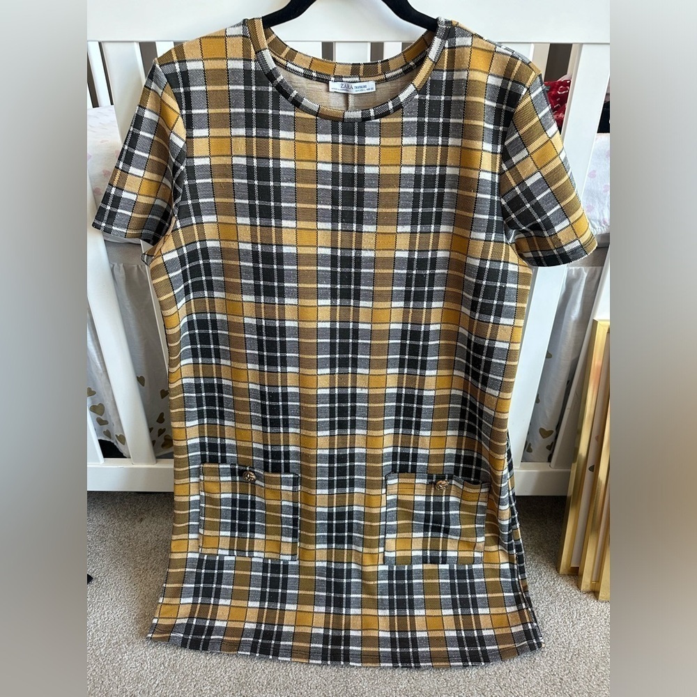 Zara yellow plaid dress - Picture 3 of 4